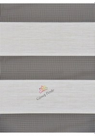 Resim Ekru R-18 Bambu Zebra Stor Güneşlik Perde Etek Dilimli Alüminmyumkasa Ekru 