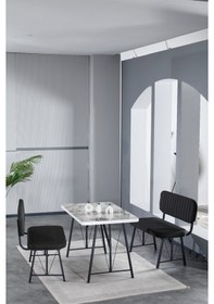 Resim Mygusi Hayat 2 Bench Yemek Masası Mermer Efes Siyah 