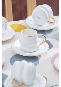 Resim Ailani 6 Kişilik Kahve Fincan Takımı - 90 Ml Çok Renkli 