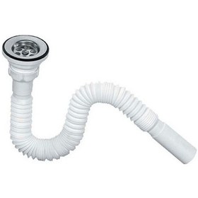 Resim Lavabo Sifonu Uzun Körüklü Beyaz 