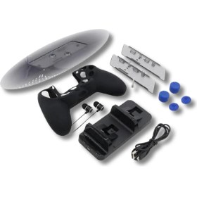 Resim Braventa Collection Yues 4 Uyumlu Seti Ps4 Şarj Standı Stand Kulaklık Silikon Kılıf 