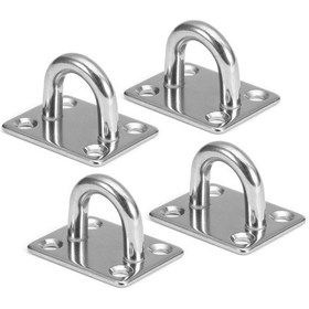 Resim Jeehugo 4 Adet 304 Paslanmaz Çelik Kare Göz Tahtası - M8 Modeli, 180 Kg Yüke Dayanır, Spor Ekipmanı Ve Asma Sandalyeler İçin Uygun Somun Yok 