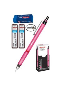 Resim 0.7 Uçlu Kalem Kalem Ucu Ve Sınav Silgisi 1 Paket 07 Uçlu Kalem Mekanik Versatil Rotring Visuclick Kalem Pembe 