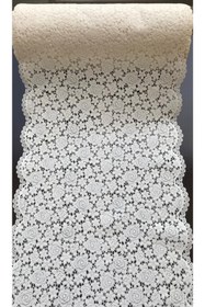 Resim Nurteks Dantel Raf Örtüsü 33cm En*5metre Uzunluk Krem Renk 