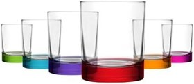 Resim LAV Ada Renkli Kenarlı 6'lı Viski Bardağı 