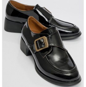 Resim Luvi Shoes Alonia Siyah Rugan Kadın Loafer Ayakkabı Siyah 