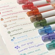 Resim 4 adet Yaratıcı 3D Meyve Temalı Renkli Jel Kalem Seti, 0.5Mm Pürüzsüz Yazma Okul Sanat Boyama Kalem, Günlük Scrapbooking Kırtasiye 