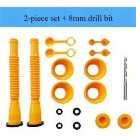 Resim Cloudstore Kaymaz Altıgen Somun Kapakları 2 Parça + 8mm Matkap Ucu - Ağır Hizmet Plastik Koruyucu Kapak 
