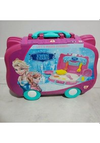 Resim Tekerlekli Oyuncak Mutfak Seti Çekçekli Valiz Mutfak Oyuncağı Kız Çocuk Twin Stars 