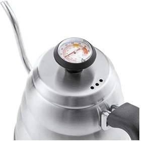 Resim Horecamark Barista Drip Kettle Termometreli Kapaklı 3. Nesil Filtre Kahve Demleme Ekipmanı 1200 ml Çelik 