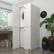 Resim Kenzlife çamaşır-bulaşık makinesi dolabı kapaklı roksana byz 180*70*60 banyo çift katlı arkalıksız 