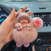 Resim Silver1 Gıoıo Yeni Ipek Eşarp Anahtarlık Kişiselleştirilmiş Inci Papyon Çanta Çekicilik Dokuma Anahtarlık (Yurt Dışından) 