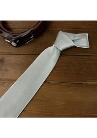 Resim Tezzgelsin Erkek Saten Kravat ve Mendil Set Gümüş 