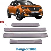 Resim Point Peugeot 2008 Kapı Eşiği Nikelajı 2019 Sonrası 4prç. Pçelik Logolu 