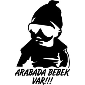 Resim Arabada Bebek Var Cool Sticker Oto Motor Laptop Duvar Folyo Sticker 30 x 45 cm 