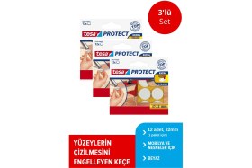 Resim Tesa Zemin Koruyucu Keçe Daire Beyaz 22MM 12ADT x 3 Paket (Toplam 36 Keçe) 