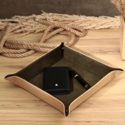 Resim Onywatch Gerçek Deri Vale Tepsi Set Valet Tray Saat Saklama Kutusu Çoklu Rolex Kutusu Ofis Düzenleyici Ofis Organizer Watch Box Yatakbaşı Tepsisi 