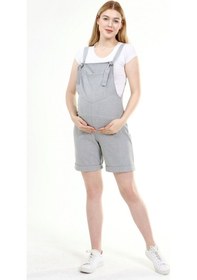 Resim Luvmabelly Myra6200 - Gri Hamile Şort Salopet-gri 