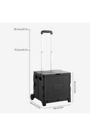 Resim valkyrie Katlanabilir İki Tekerlekli Alışveriş ve Depolama Çantası – Kapaklı Teleskopik Çekme Kolu K 