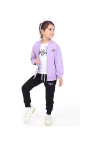 Resim Toontoy Kids Toontoy Kız Çocuk 3lü Baskılı Eşofman Takım Lila 