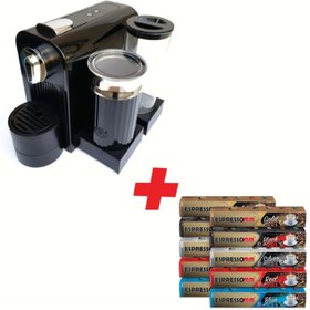 Resim ESPRESSOMM Latte Kapsül Kahve Makinesi (Siyah) - Nespresso Uyumlu 