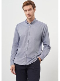 Resim Morven Erkek Gri Pamuk Trend Düğmeli Yaka Dynamic Fit Gömlek 25ms004007100 Gri Gri 