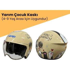 Resim Nero 601 Yazlık Motosiklet Çocuk Kaskı Krem 