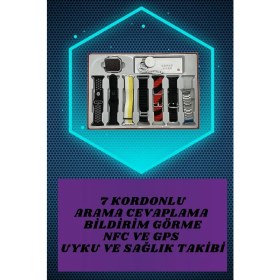 Resim Boyun Bantlı Kulaklık ve 7 Kordonlu Yeni Nesil Akıllı Saat Kampanyası Yüksek Ses Kaliteli 