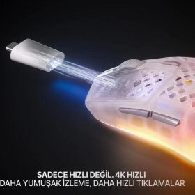 Resim Steelseries Aerox 3 Wireless Gen 2 - Ghost 4K Kablosuz Gaming Mouse 