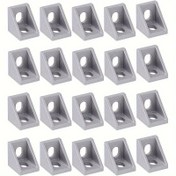 Resim 10 adet 2020 Serisi Açı Parantezi - Sağ Açı 2-Delik, Alüminyum Alaşım, 20x20mm Ekstrüde Profiller için 6.5mm Yuvalar, Dayanıklı Endüstriyel Donanım Bağlantı Elemanları, İnşaat & DIY Projeleri için İdeal, Çeşitli Modeller için Uygun, Profesyoneller & Hobiler için 