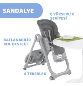 Resim Urfakent Mama Sandalyesi Dark Grey 