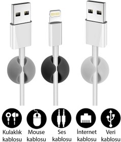 Resim COZY SENSE Kablo Düzenleyici 10 Adet Yapışkanlı Kablo Tutucu Sabitleme Aparatı 