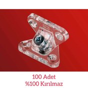 Resim ARON (100 ADET) Metali Şeffaf T Bağlantı Elemanı Çok Amaçlı (ÇEKTİRME) 
