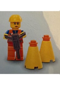 Resim Lego Minifigür Orange Vest With Safety Stripes Trn145 