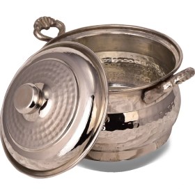 Resim Bakır Maraş Güveç Tencere 2 No 20 Cm. El Dövme Nikel 