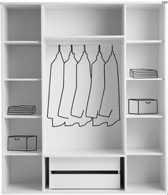 Resim Pema Home Gold Class %100 Mdf 4 Kapaklı Dolap Gardırop 