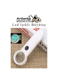 Resim Led Işıklı Büyüteç 65 Mm 1 Adet 4x Büyütme Optik Büyüteç El Tipi Işıklı Lens Taşınabilir Okul Büro Ofis 