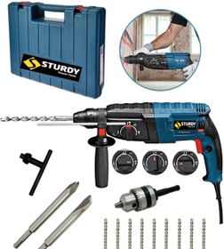 Resim Sturdy Power Tools Sturdy Japon Tech Crush Drıll 580wt W 1.2Joule Bakır Sargı Kırıcı Delici Hilti Set 10 Parça UçLU 