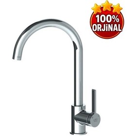 Resim Gpd Mte165 Gildo Tek Gövde Eviye Bataryası Krom Metalik 