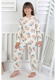 Resim Cute Ananas Desenli Kız Çocuk Pijama Takımı Ekru 