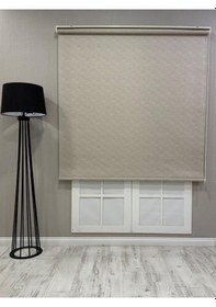 Resim Lüks Güneşlik Düz Stor Perde Bej Bej 