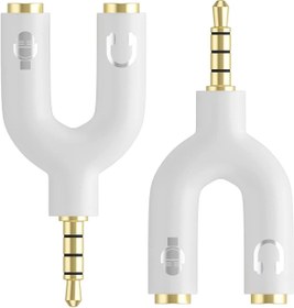 Resim aogo Kulaklık Mikrofon Birleştirici Aparat 3.5mm Erkek 2x3.5mm Dişi Kulaklık Mic Audio Y Splitter Headpho 