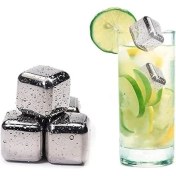 Resim Mena Rise 2'li Çelik Metal Viski Taşı Soğutma Buz Küpü Içecek Soğutma Metal Buz Küpleri 