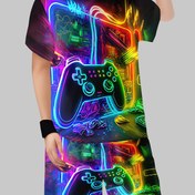 Resim Erkek Çocuk Takımı Moda 3D Baskılı Rahat Kazak T-Shirt ve Şort, Gençlerin Dış Mekan Tee ve Şort Kıyafeti, Dış Mekan İçin 