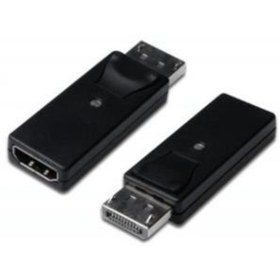 Resim DisplayPort (DP) HDMI Adaptörü, DP Erkek HDMI A Dişi, DP 1.1a uyumlu, Plastik, Siyah Renk 