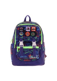 Resim Kaukko Kids Erkek Çocuk Armalı Kamyon Desenli İlkokul Okul Sırt Çantası Dört Bölmeli - Lacivert Yeşil - L5279 Lacivert - Yeşil 