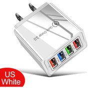 Resim 3a Usb Şarj Aleti 4 Port Usb Hızlı Şarj 3.0 Ab Abd Tak Cep Telefonu Şarj Cihazı Us White 1 Adeat 