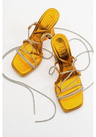 Resim Luvishoes Mezzo Metalik Turuncu Kadın Topuklu Sandalet Turuncu 