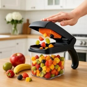 Resim 5’i 1 Arada Çok Fonksiyonlu Sebze Meyve Doğrayıcı & Rende | Büyük Hazneli, Pratik Hızlı Dilimleyici, Mutfak Kesme Aparatı 