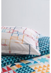 Resim Yataş Patchwork Ranforce Tek Kişilik Nevresim Takımı - Mavi Mavi 